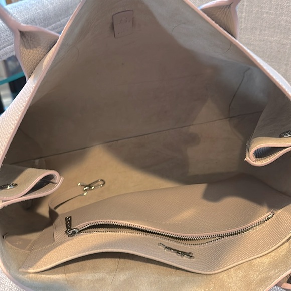 LONGCHAMP Roseau Large Leather Shoulder Tote-light pink (cert of authenticity) - Picture 8 of 17